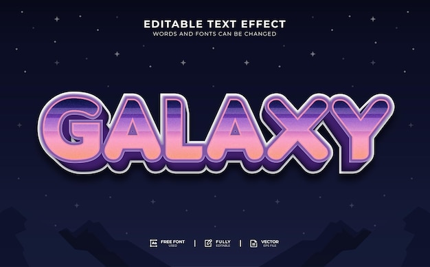 Premium Vector Galaxy Editable Text Effect