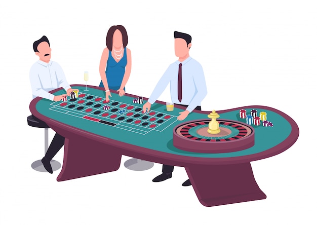 Premium Vector | Gambler flat color vector faceless characters. man put ...