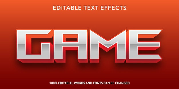 Premium Vector | Game 3d style editable text effect