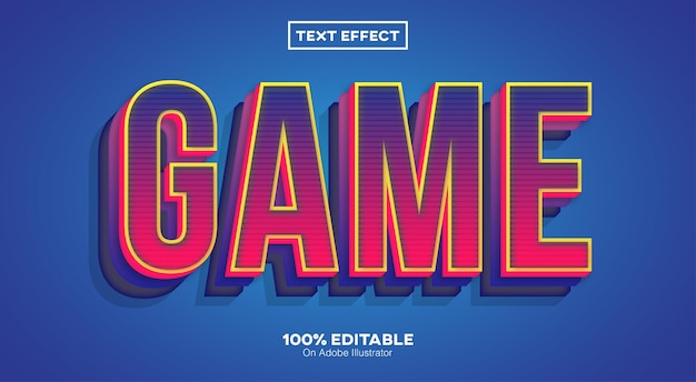 Premium Vector | Game 3d text effect