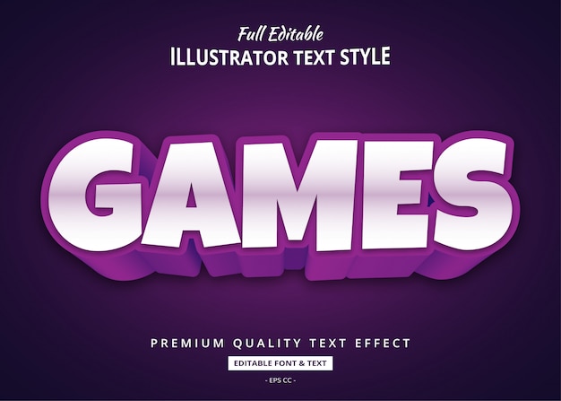 Download Game cartoon 3d text style effect | Premium Vector