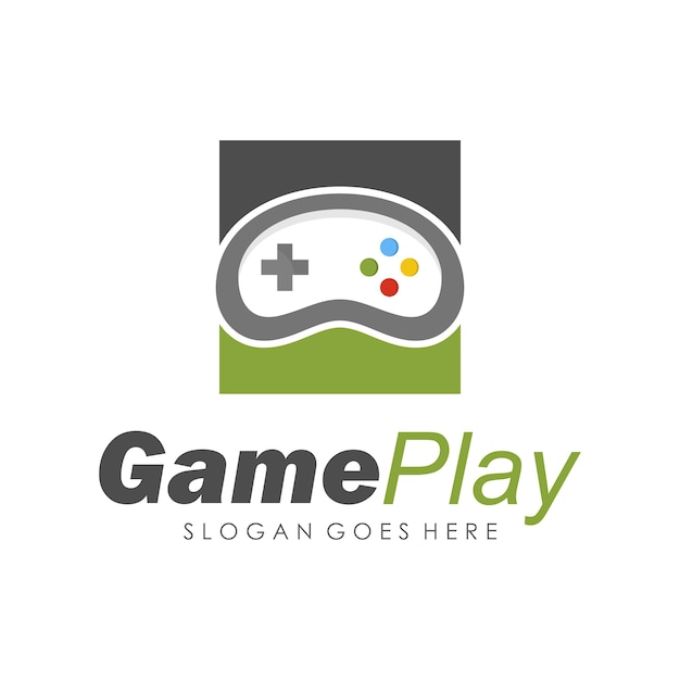 Game console and video games stick logo design template Vector ...