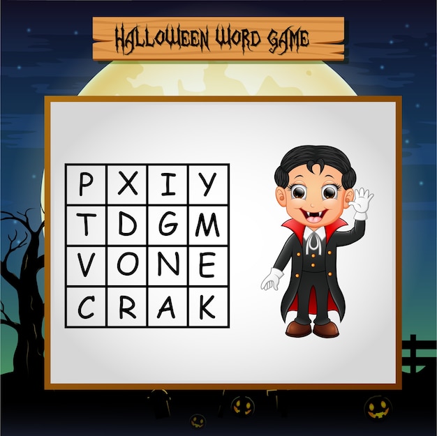 premium-vector-game-halloween-find-the-word-vampire