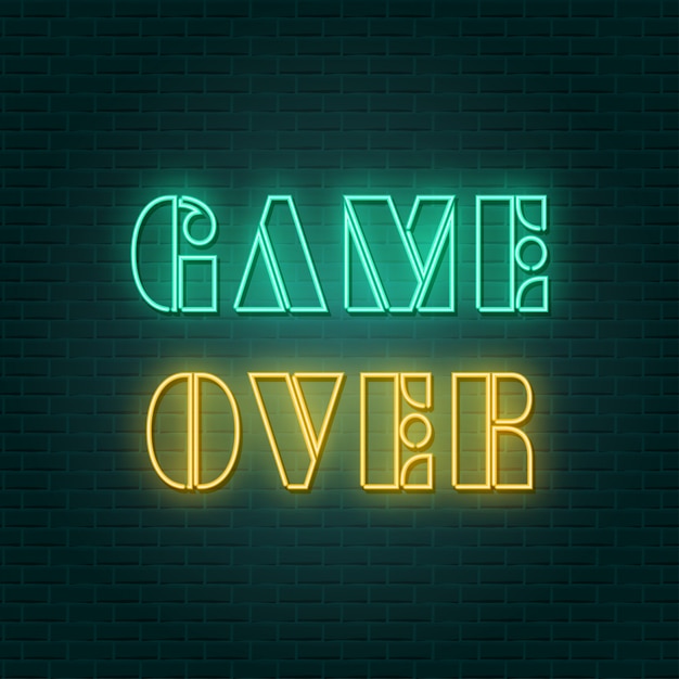 Game over neon sign | Premium Vector