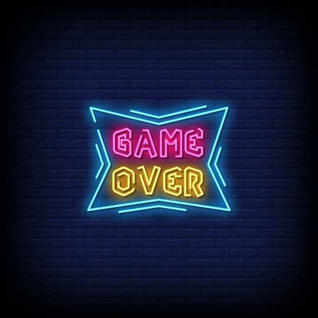 Premium Vector Game Over Neon Signs Style Text