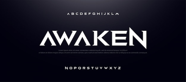 Game sport movie alphabet font. typography modern Premium Vector
