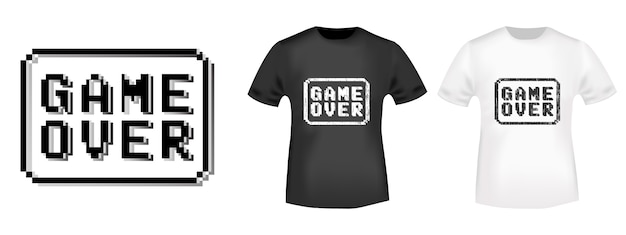 Download Game over stamp and t shirt mockup | Premium Vector