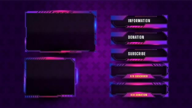 Free Vector | Game Streaming Panel Layout Game