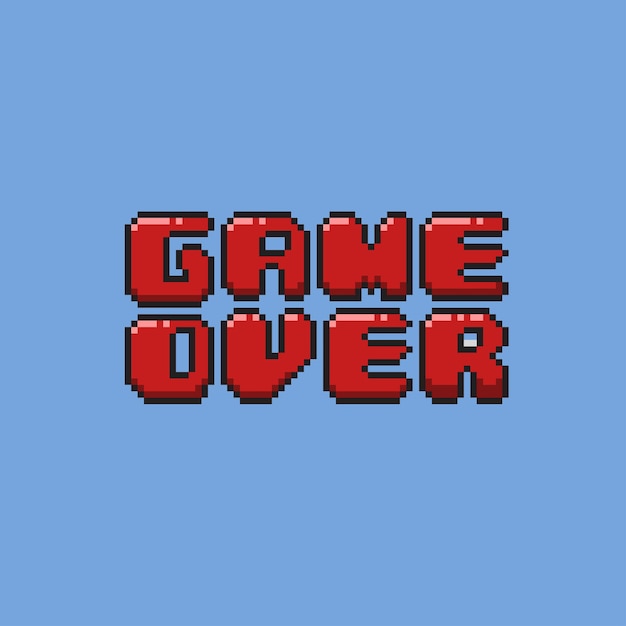 Premium Vector Game Over Text In Pixel Art Style