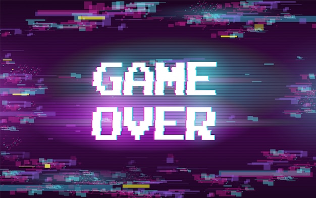 Free Vector Game Over With Glitch Effect