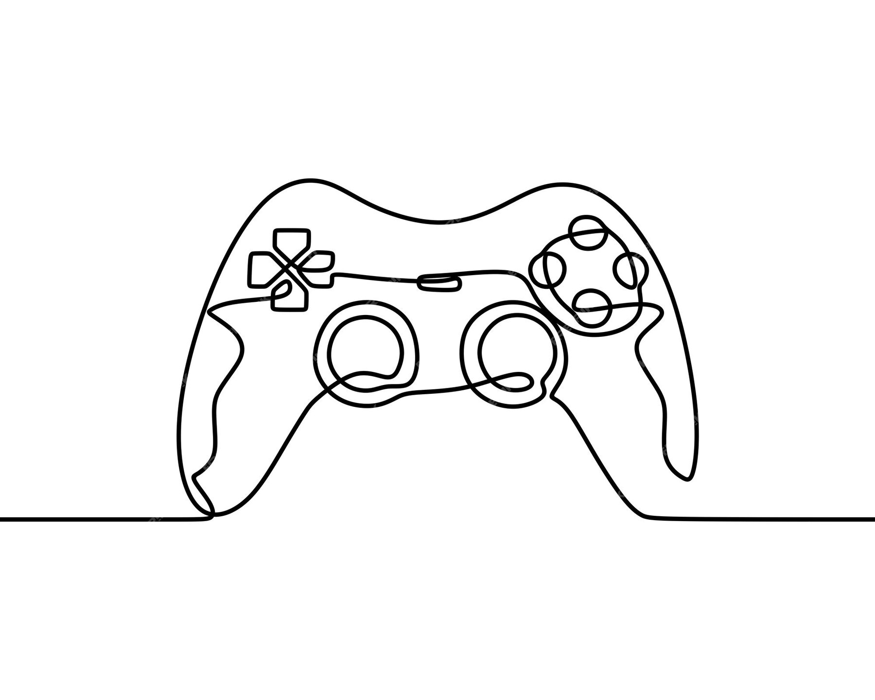 Premium Vector | Gamepad joy stick oneline continuous single line art