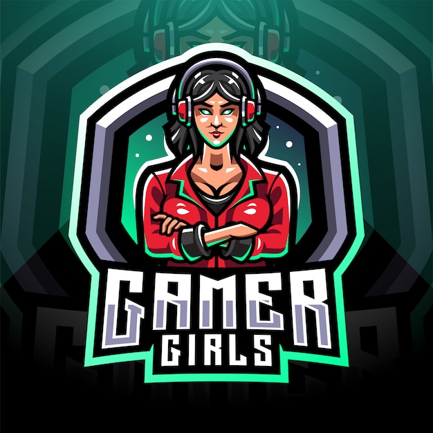 Gamer Girls Esport Mascot Logo Premium Vector