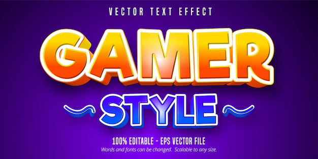 Premium Vector Gamer Style Text Game Style Editable Text Effect