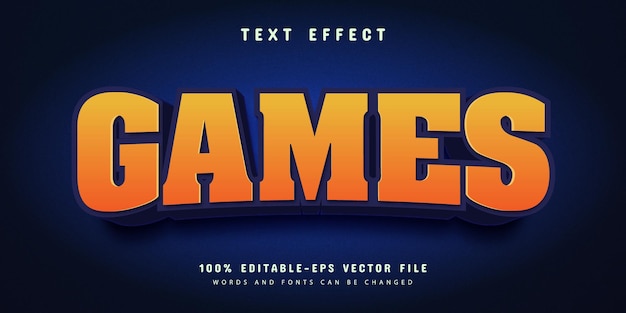 Premium Vector | Games cartoon editable text effect font style