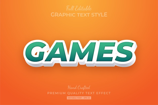 Premium Vector | Games editable custom text style effect premium