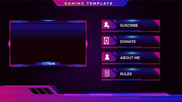 Free Vector | Gaming banner collection for live stream template