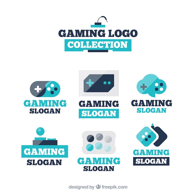 Download Free Gaming Logo Collection With Flat Design Free Vector Use our free logo maker to create a logo and build your brand. Put your logo on business cards, promotional products, or your website for brand visibility.