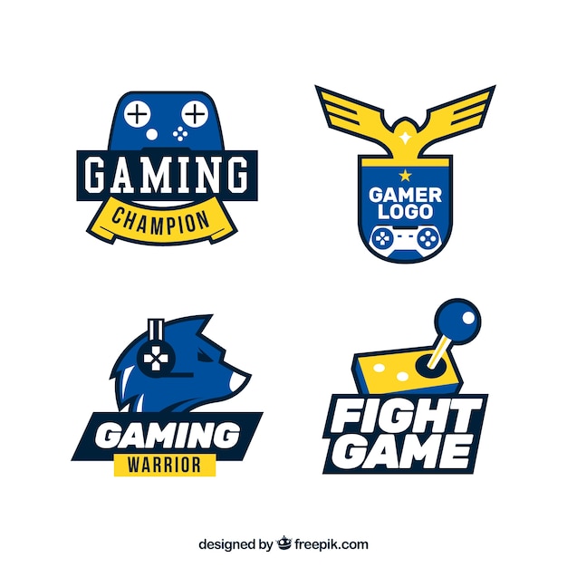 Download Free Gaming Logo Collection With Flat Design Free Vector Use our free logo maker to create a logo and build your brand. Put your logo on business cards, promotional products, or your website for brand visibility.