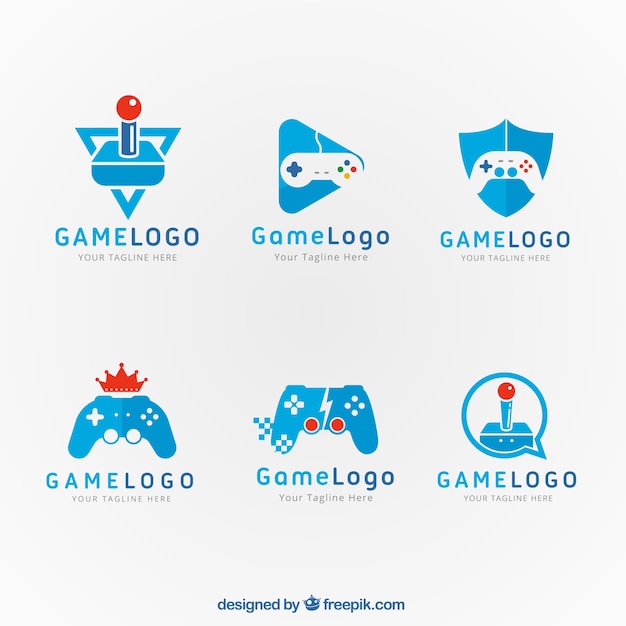 Download Free Download This Free Vector Gaming Logo Collection With Flat Design Use our free logo maker to create a logo and build your brand. Put your logo on business cards, promotional products, or your website for brand visibility.