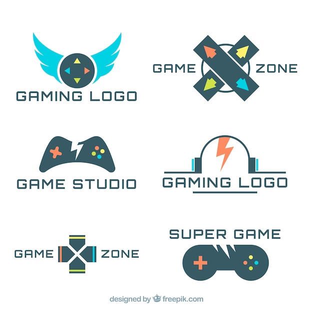 Download Free Download Free Gaming Logo Collection With Flat Design Vector Freepik Use our free logo maker to create a logo and build your brand. Put your logo on business cards, promotional products, or your website for brand visibility.