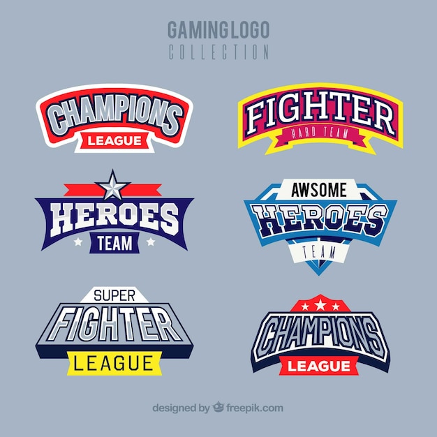 Download Free Gaming Logo Collection With Sport Style Free Vector Use our free logo maker to create a logo and build your brand. Put your logo on business cards, promotional products, or your website for brand visibility.