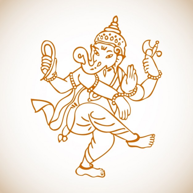 Ganesha Dancing Drawing