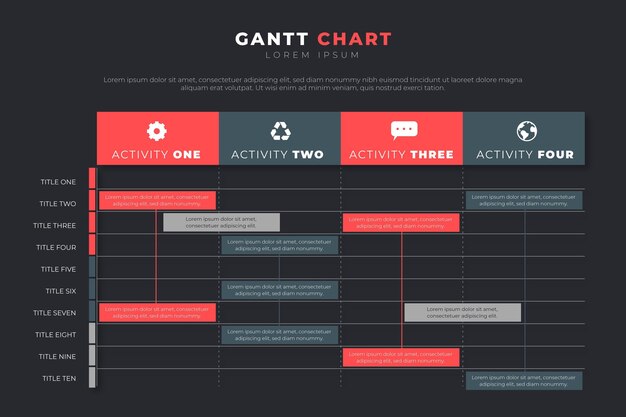 Gantt Chart Infographic Concept Free Vector 8754