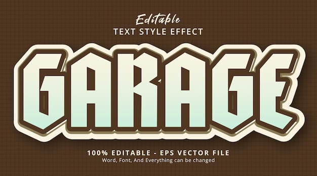 Premium Vector | Garage text on retro color style effect, editable text ...