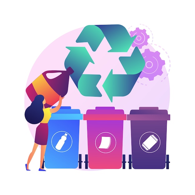 Free Vector | Garbage Collection And Sorting Abstract Concept