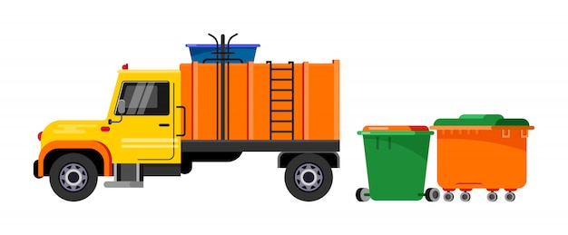 Download Garbage truck, trash vehicle | Premium Vector