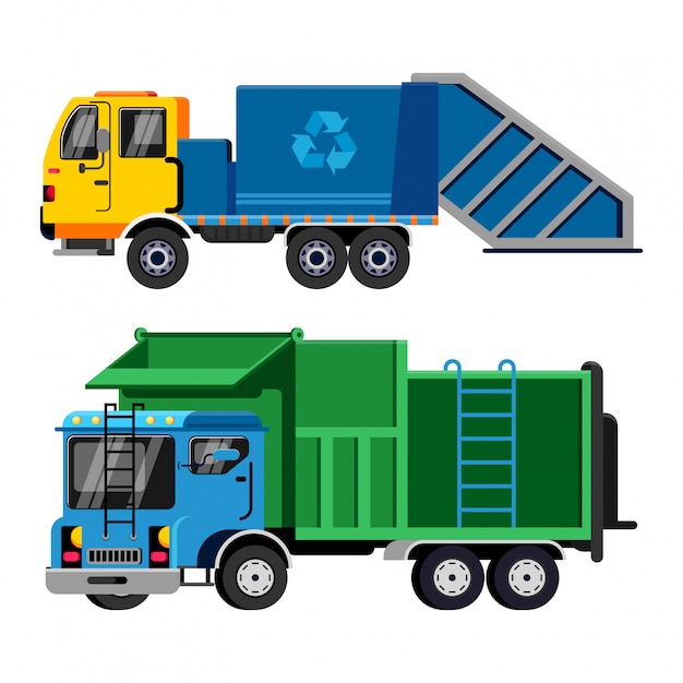 Download Garbage truck vector trash vehicle transportation Vector ...