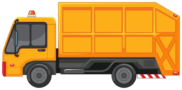 orange garbage truck clipart