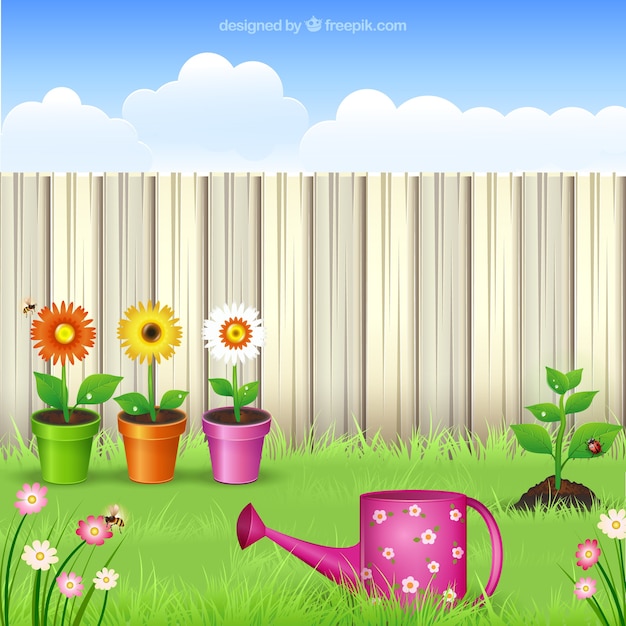 Garden Illustration Vector Free Download