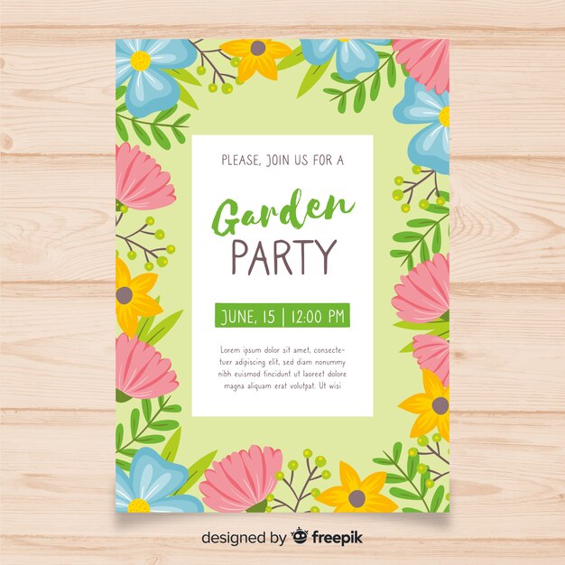 Free Vector | Garden party flyer