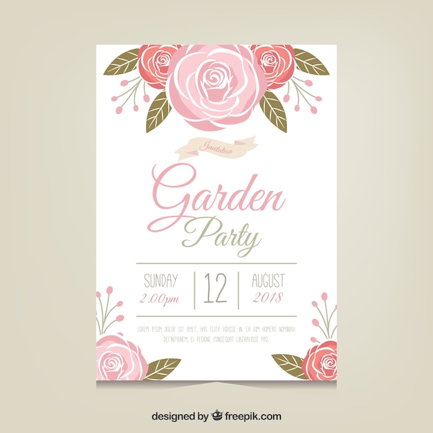 garden party invitation template with beautiful flowers_23 2147756313