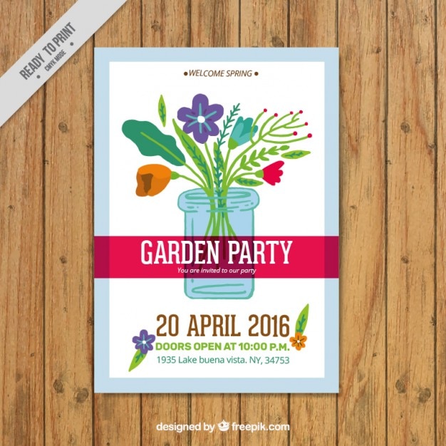 Free Vector Garden party poster