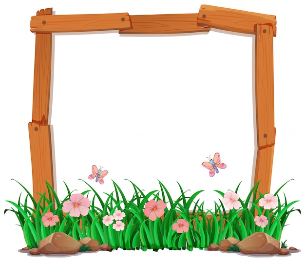 Garden on wooden frame Vector | Free Download