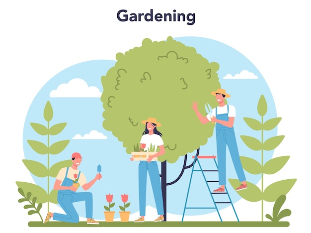 Premium Vector | Gardening concept