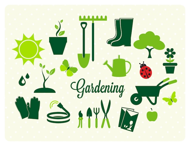 Download Free Vector | Gardening icons collection