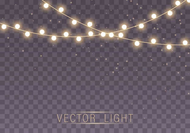 Premium Vector Garland Lights Isolated On Transparent Background