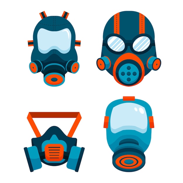 Premium Vector | Gas mask respiratory pack