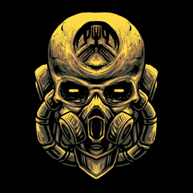 Gas mask skull illustration | Premium Vector
