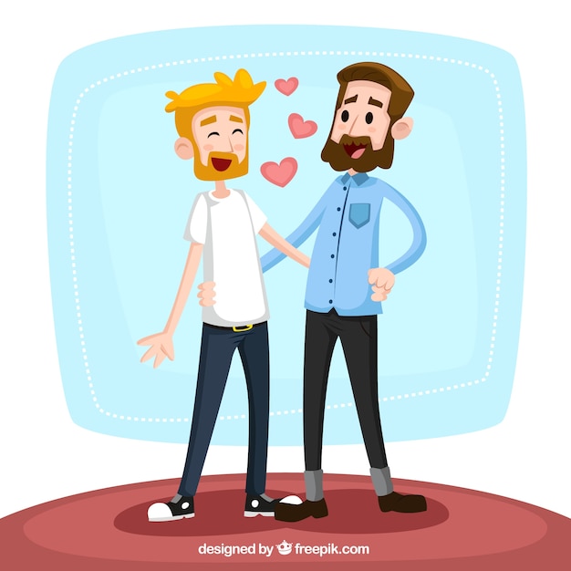 Free Vector Gay Couple Illustration