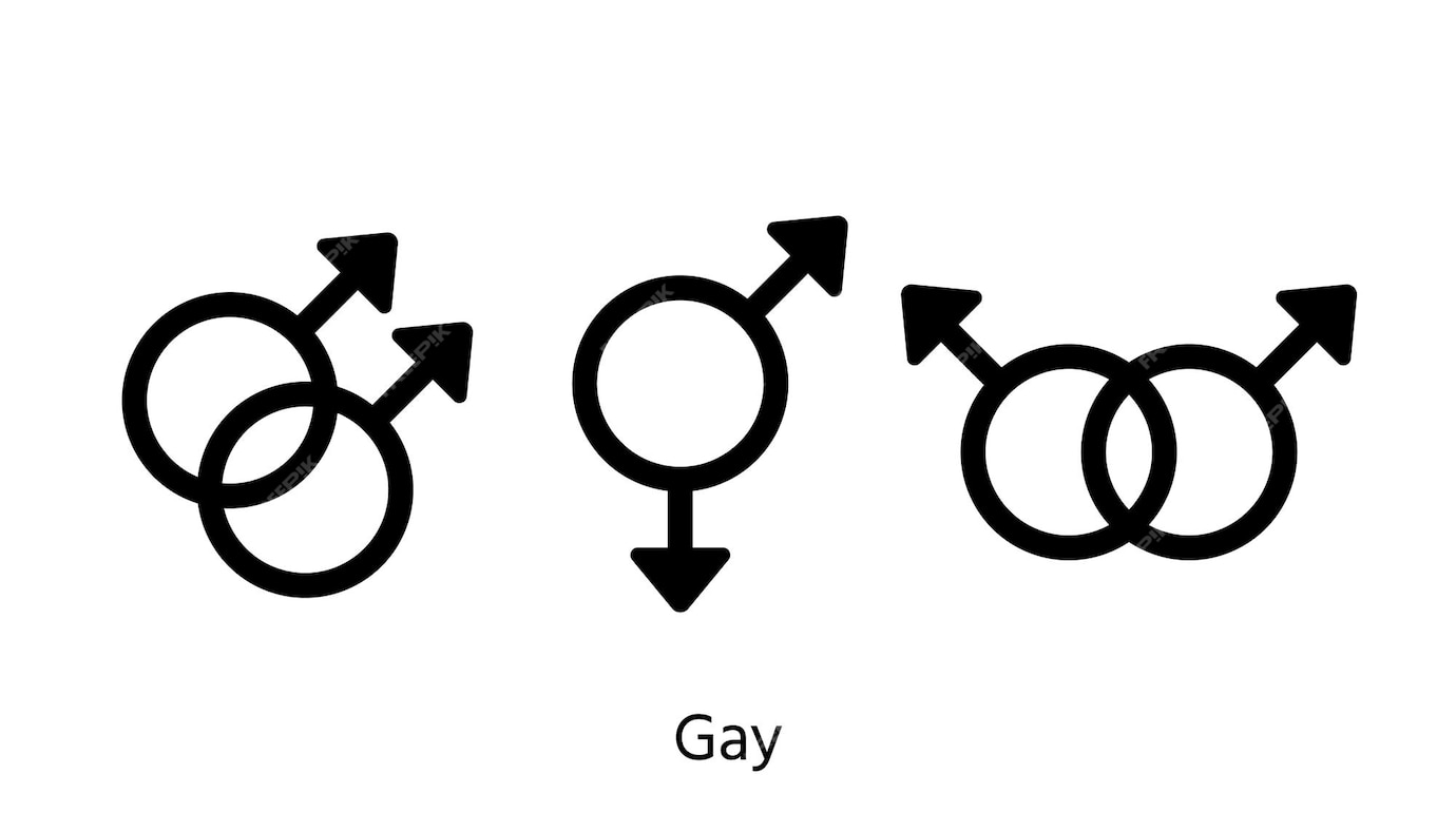 Premium Vector Gay Gender Symbols Homosexual Orientation Signs Set Outline Black Icons 5357