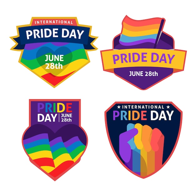 Free Vector | Gay and proud pride day labels