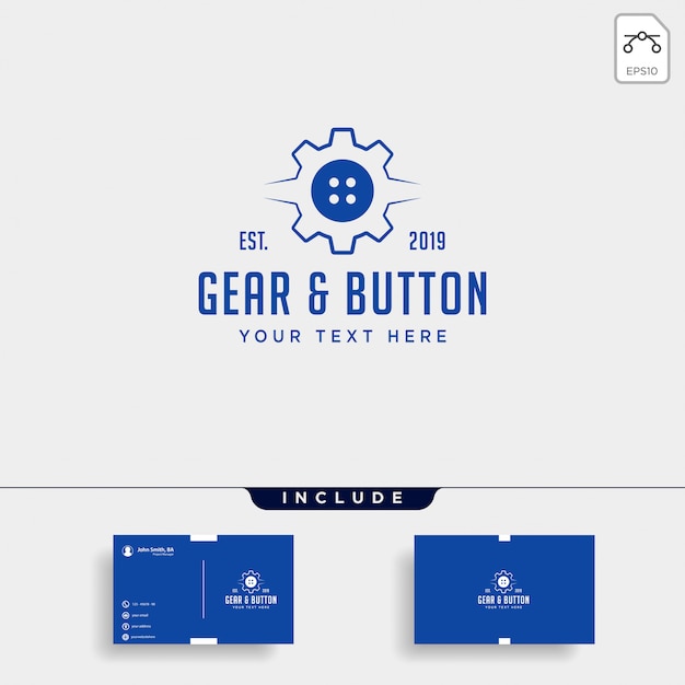 Download Free Gear Button Logo Line Clothes Industrial Premium Vector Use our free logo maker to create a logo and build your brand. Put your logo on business cards, promotional products, or your website for brand visibility.