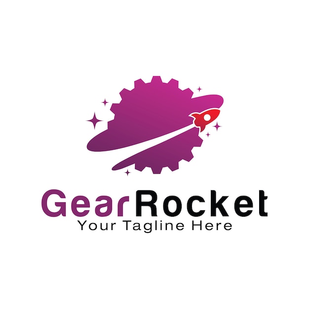 Premium Vector | Gear rocket logo design template