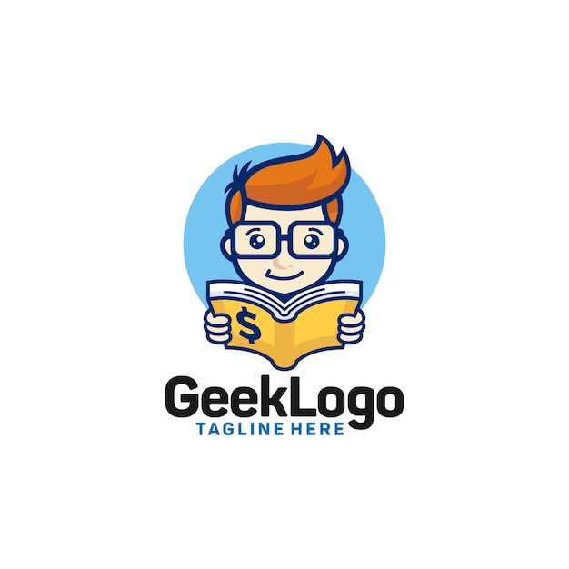 Geek logo design template vector Vector | Premium Download