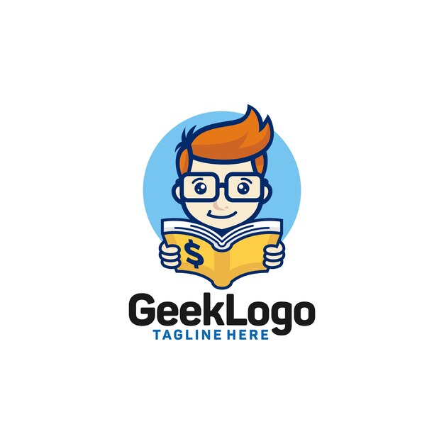 Geek logo design template vector Vector | Premium Download