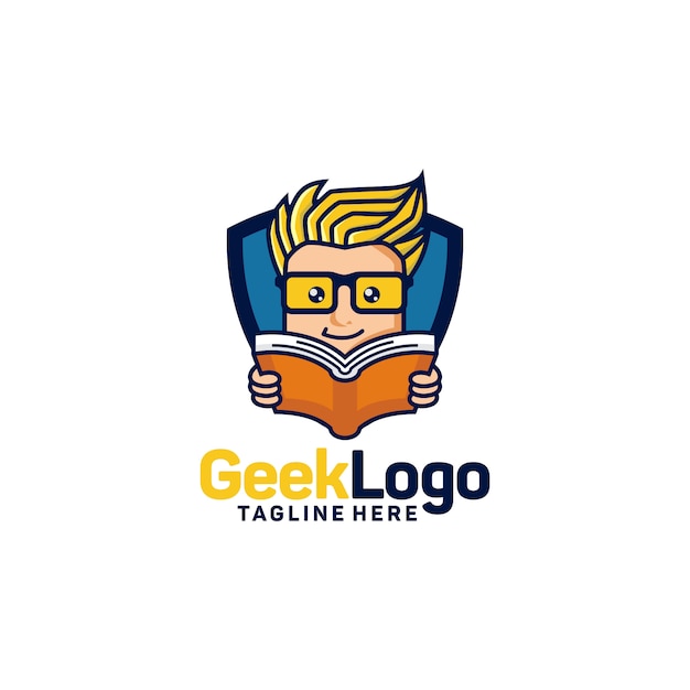 Download Geek logo design template vector | Premium Vector